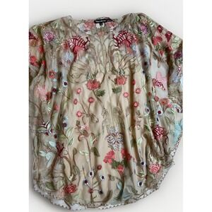 Tolani Collection Mesh Caftan Tunic Size XS  Embroidered Boho Hippie Fairycore